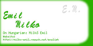 emil milko business card